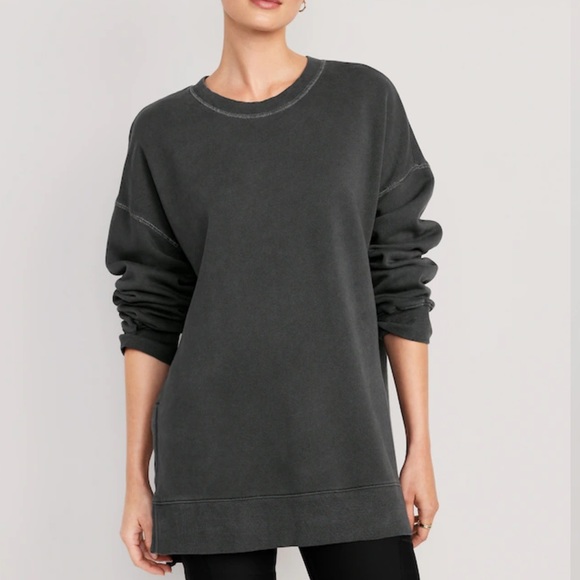 NWT OLD NAVY Oversized Boyfriend Tunic Sweatshirt Color: Panther - Picture 1 of 6